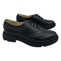 Оксфорди туфлі жіночі з натуральної шкіри черного цвета Style Shoes”, фото 5