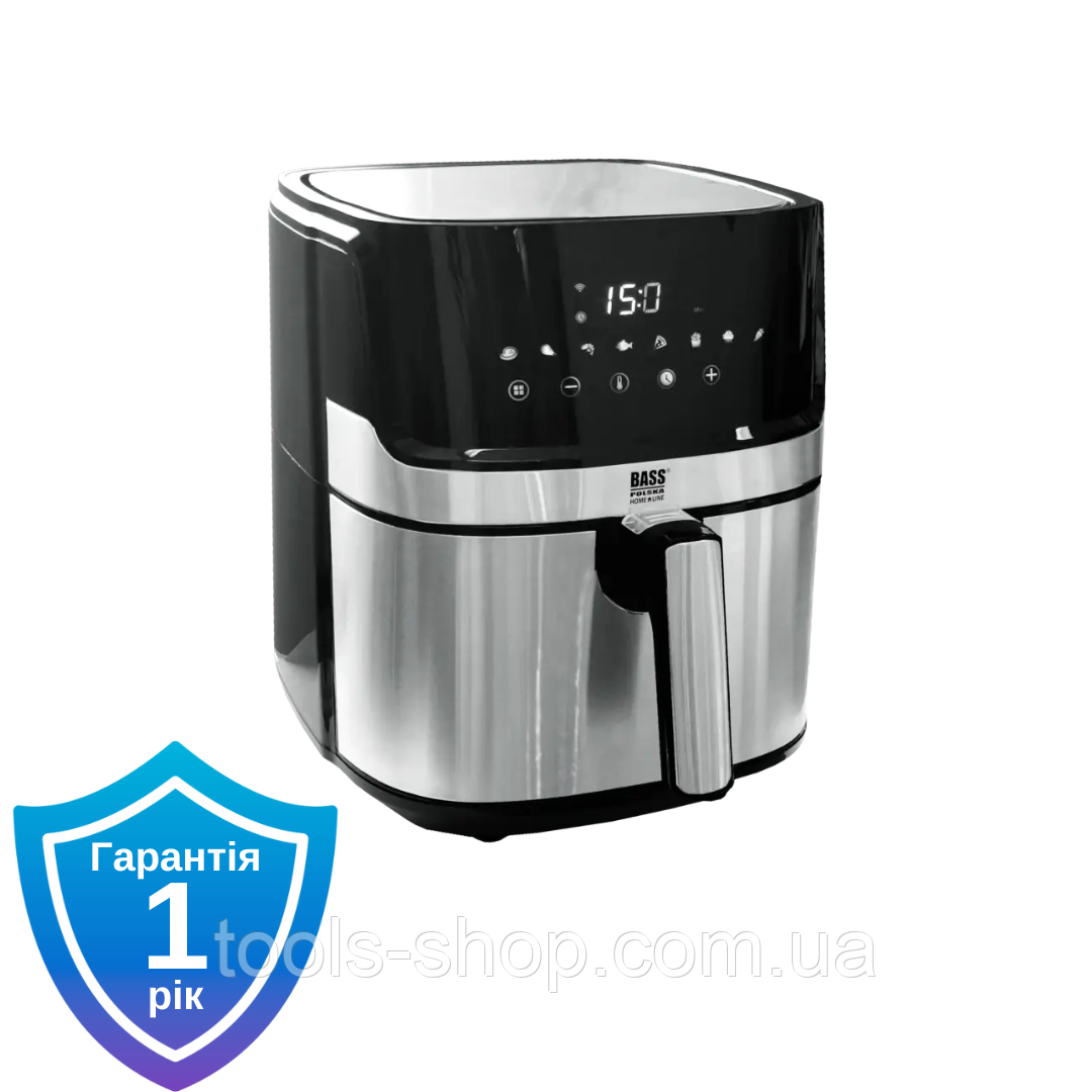 Аерофритюрниця з Wi-Fi та сенсорною панеллю Bass Polska BH 10876 2200 Вт 6.5 л, фото 1