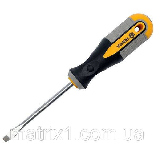 Викрутка плоска SL5 Х 100 мм CrV, трикомпонентна ручка VOREL 60954 (Польща)