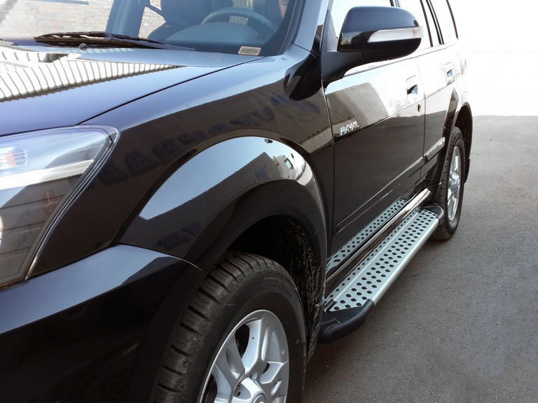 Бічні пороги Allmond Grey на Great Wall Haval H3 2011+ Пороги майданчика Грейт Вол Хавал Н3 2 шт., фото 1