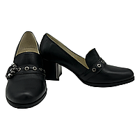 Туфлі жіночі з натуральної шкіри чорного кольору на підбора 6 см “Style Shoes”, фото 4