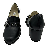 Туфлі жіночі з натуральної шкіри чорного кольору на підбора 6 см “Style Shoes”, фото 5