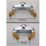 Ексцентрики з великим зміщенням осі змішувача на стіну для ванни 35 мм латунні нікельовані, фото 4