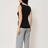 Майка жіноча чорна на широкій бретелі з мереживом Розмір M L XL XXL, фото 4