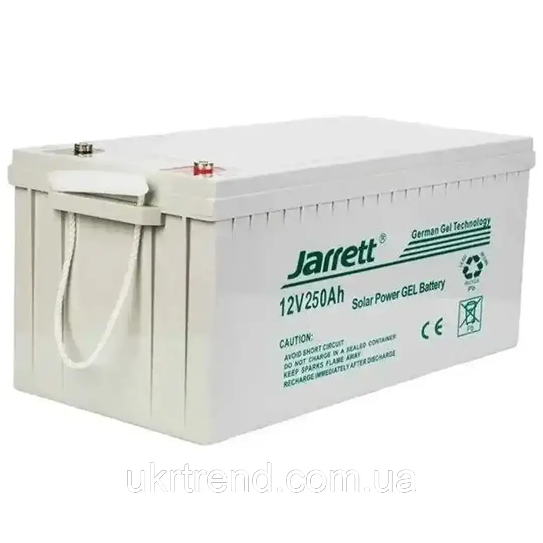 Універсальний гелевий акумулятор для котла та сонячних панелей Jarrett GEL 12 V 250 Ah