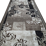 Килимова доріжка Dinarsu Flowers коричнева шириною 250 см, фото 2