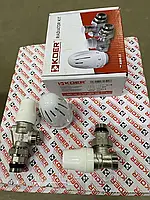 Комплект для радіаторів осьових кранів під євроконус "Koer" з термостатичною головкою SET-16