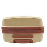 Валіза мала S поліпропілен бежева 55х37х23+5см/48л/2.9кг/Worldline 293, фото 7