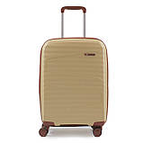 Валіза мала S поліпропілен бежева 55х37х23+5см/48л/2.9кг/Worldline 293, фото 2
