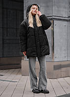 Жіноча Зимова Куртка Стаф Чорна Однотонна Утеплена Staff Di Black Shopingo