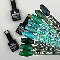 Кольоровий новорічний гель-лак Дизайнер 9 мл, з блискітками  - для манікюру та педикюру