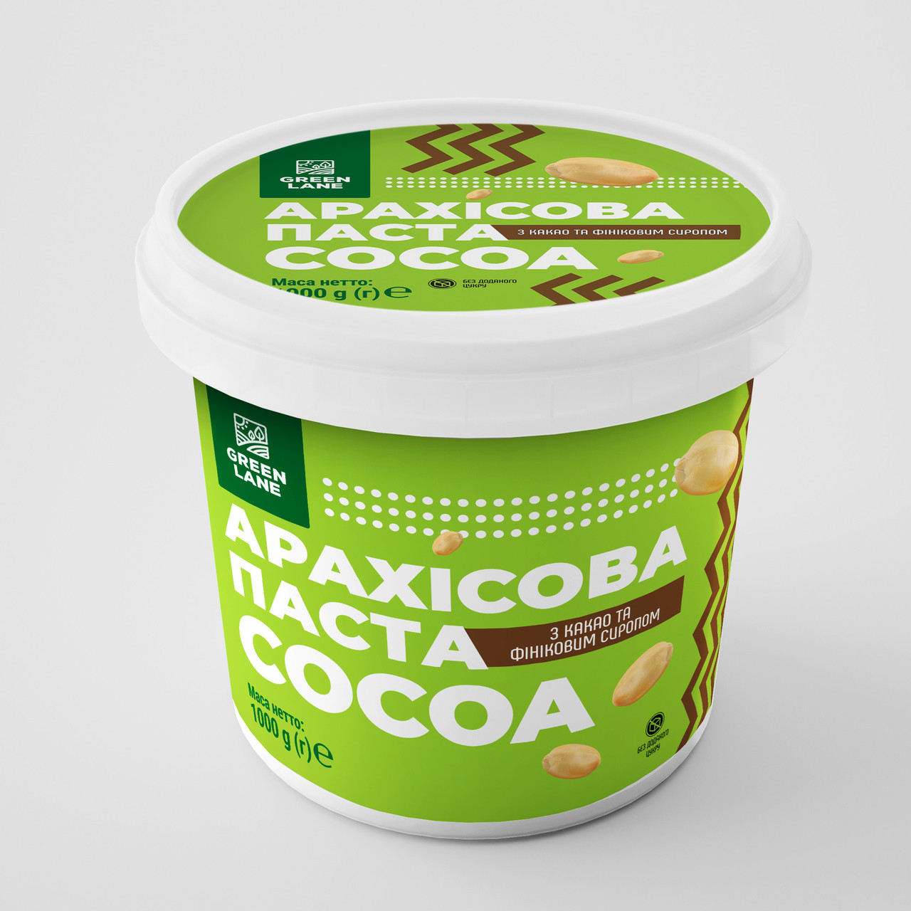 Арахісова паста з какао та фініковим сиропом 1000 г., натуральна, без доданого цукру COCOA