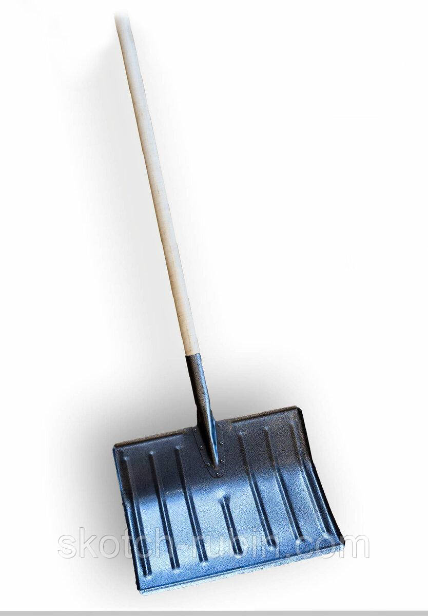 Лопата для прибирання снігу VIROK металева з держаком
