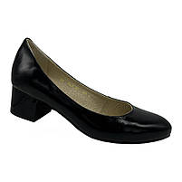 Туфлі - човники жіночі з лакової шкіри чорного кольору на підборах 4 см "Style Shoes", фото 2