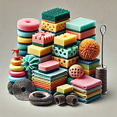 Кухонні губки-скребки, серветки, інвентар для прибирання