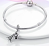Срібний шарм-підвіска у стилі PANDORA Travel Charm Paris 925 проба срібна намистна на браслет ПАНДОРА, фото 4