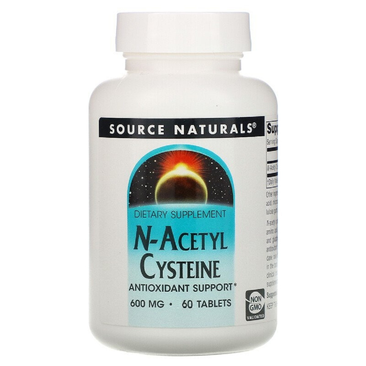 NAC (N-Ацетил-L-Цистеїн) 600мг, Source Naturals, 60 таблеток (ID ...
