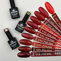 Кольоровий новорічний гель-лак Дизайнер 9 мл, з блискітками  - для манікюру та педикюру