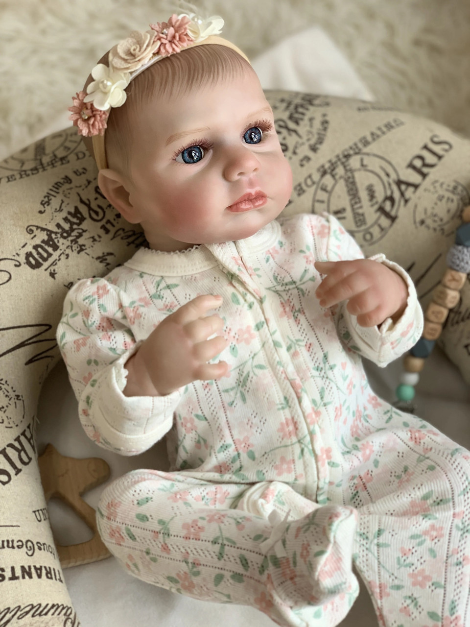 Колекційна Силіконова Лялька Реборн Анатомічна Новонароджена Дівчинка Немовля Луна (Вінілова Лялька) Reborn 50 см, фото 1