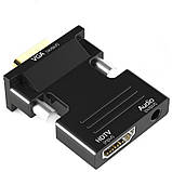 Конвертер перехідник HDMI to VGA Converter 1080P Black, фото 6