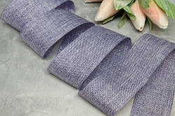 Стрічка декоративна 38 мм. колір-світло- бузковий (з додаванням срібної нитки), метр, Бузковий