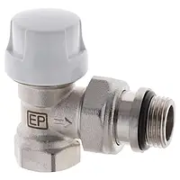 Термостатичний радіаторний клапан EUROPRODUCT кутовий 1/2" з американкою