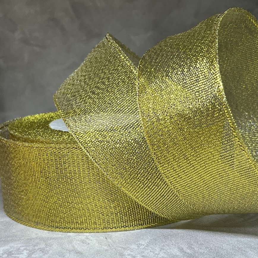 Парчова стрічка 4 см, золото, відрізок 5 м, Золотий, фото 1