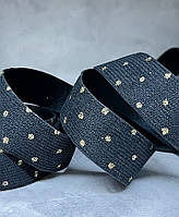 Декоративна стрічка 2,5 см-мікровельвет (зворотня сторона сатінова), колір-чорний, метр, Чорний