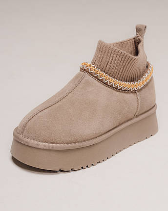 Уги короткі з носком Lola Andy 8820 36 візон замша шерсть, фото 1