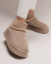 Уги короткі з носком Lola Andy 8820 36 візон замша шерсть, фото 2