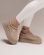 Уги короткі з носком Lola Andy 8820 36 візон замша шерсть, фото 4