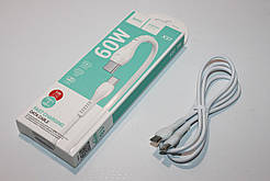 Кабель HOCO X37 PD (type-C/Type-C) 60W 3A 1m White