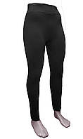 Лосины женские норма на флисе без швов широкая резинка (2008) Оверсайз черные р.L-3XL