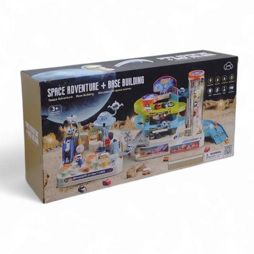 Трек "Космічна станція", підсвічування, весела пісенька, автоматичний підіймач, 6 машинок, важелі та кнопки, в, фото 1
