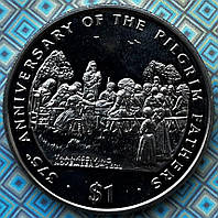 Монета Ліберії 1 долар 1995 р. 375 річницця