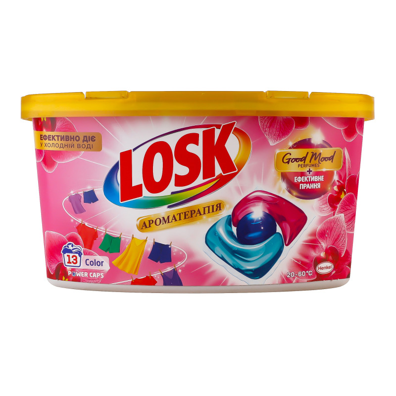 Капсули тріо для прання Losk Ароматерапія Малазійська квітка 13 шт, Henkel, Арт.57469