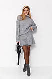 Теплий костюм зі спідницею-гофре — світло-сірий колір, S (є розміри), фото 5