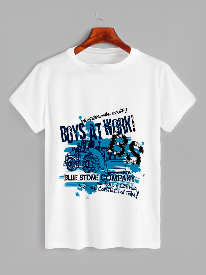 Футболка з принтом Boys at work (1707)