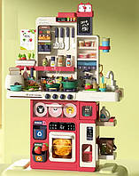 Дитяча велика іграшкова кухня пластмасова ігрова з помповим накачуванням води парою підсвічуванням та звуками