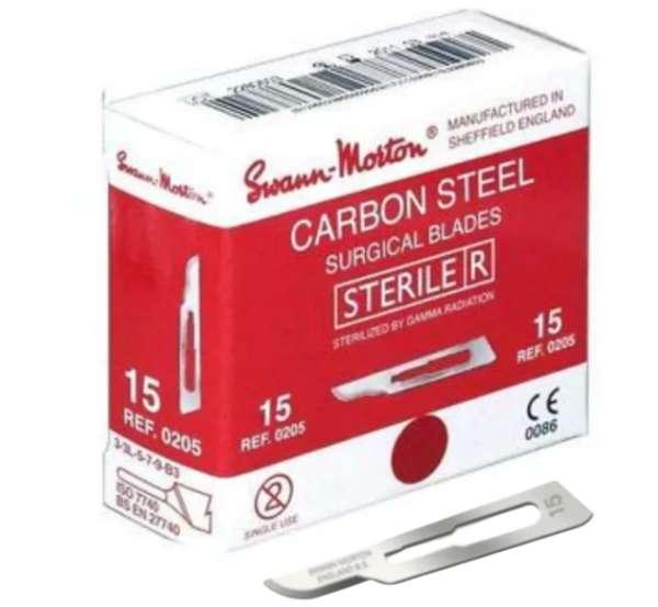 Леза для скальпеля Swann-Morton No15 100 шт., фото 1