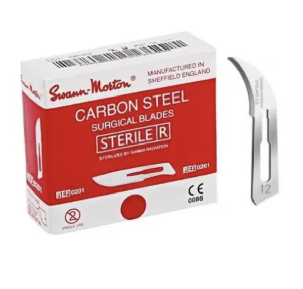 Леза для скальпеля Swann-Morton No12 100 шт., фото 1