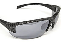 Окуляри захисні Global Vision Hercules-7 Carbon (flash mirror), дзеркальні сірі в графітовій оправі, фото 3