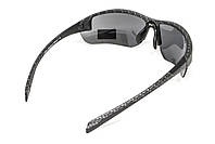 Окуляри захисні Global Vision Hercules-7 Carbon (flash mirror), дзеркальні сірі в графітовій оправі, фото 5