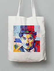Екосумка шопер з бавовни 38х40см з принтом Art Charlie Chaplin (Арт Чарлі Чаплін) - 0125