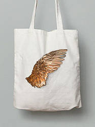 Екосумка шопер з бавовни 38х40см з принтом Bird wing (Пташине крило) - 0127