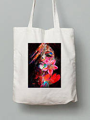 Екосумка шопер з бавовни 38х40см з принтом Girl (Дівчина) - 0132