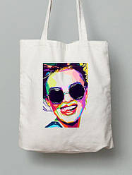Екосумка шопер з бавовни 38х40см з принтом Girl Pop Art (Поп арт) - 0135