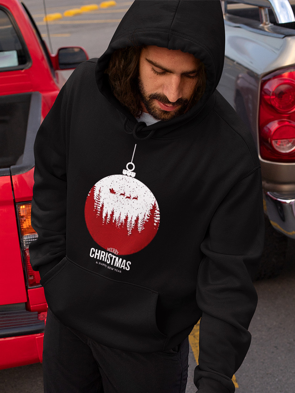 Толстовка чоловіча худі з новорічним принтом Merry Christmas 2021 (Щасливого Різдва) - 2106, фото 1