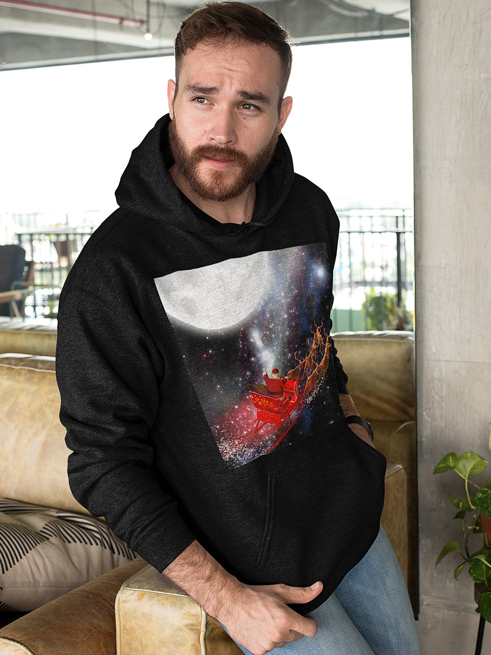 Толстовка чоловіча худі з новорічним принтом New Year 2021 (Новий рік 2021) - 2107, фото 1