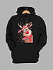 Толстовка чоловіча худі з новорічним принтом Різдвяний олень - 2117, фото 3